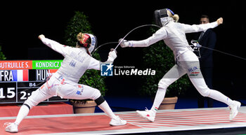 2024-06-23 - Basel Switzerland, 06/23/2024: BUTRUILLE Solene (France) against KONDRICZ Kata (Hungary) during Fencing Euro Basel 2024. Fencing Euro Basel 2024 took place at the St. Jakobshalle, in Basel.
Credit: Patrick Dancel/LiveMedia.
 - FENCINGEURO BASEL 2024 - FENCING - OTHER SPORTS