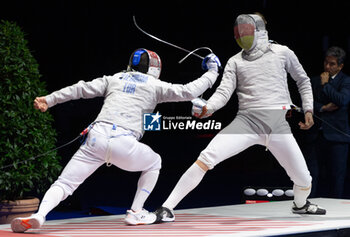 2024-06-23 - Basel Switzerland, 06/23/2024: YILDIRIM Enver (Turkey) against KINDLER Frederic (Germany) during Fencing Euro Basel 2024. Fencing Euro Basel 2024 took place at the St. Jakobshalle, in Basel.
Credit: Patrick Dancel/LiveMedia.
 - FENCINGEURO BASEL 2024 - FENCING - OTHER SPORTS