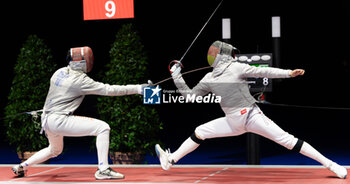 2024-06-23 - Basel Switzerland, 06/23/2024: ASLAN Tolga (Turkey) against SZABO Matyas (Germany) during Fencing Euro Basel 2024. Fencing Euro Basel 2024 took place at the St. Jakobshalle, in Basel.
Credit: Patrick Dancel/LiveMedia.
 - FENCINGEURO BASEL 2024 - FENCING - OTHER SPORTS