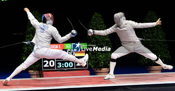 2024-06-23 - Basel Switzerland, 06/23/2024: YILDIRIM Enver (Turkey) against SCHLAFFER Leon (Germany) during Fencing Euro Basel 2024. Fencing Euro Basel 2024 took place at the St. Jakobshalle, in Basel.
Credit: Patrick Dancel/LiveMedia.
 - FENCINGEURO BASEL 2024 - FENCING - OTHER SPORTS