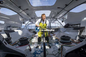 2024-04-23 - Thomas Ruyant sailing on the Imoca Vulnerable - Ruyant during a training session prior the Vendée Globe 2024 on April 23, 2024, off Groix in France - SAILING - VENDEE GLOBE 2024 - THOMAS RUYANT VULNERABLE RUYANT TRAINING PRE-START - SAILING - OTHER SPORTS