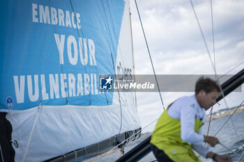 2024-04-23 - Thomas Ruyant sailing on the Imoca Vulnerable - Ruyant during a training session prior the Vendée Globe 2024 on April 23, 2024, off Groix in France - SAILING - VENDEE GLOBE 2024 - THOMAS RUYANT VULNERABLE RUYANT TRAINING PRE-START - SAILING - OTHER SPORTS