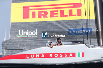 2024-08-30 - Luna Rossa Prada Pirelli (ITA) wait for the wind - AMERICA'S CUP - LOUIS VUITTON CUP - ROUND ROBIN 1 & 2 - SAILING - OTHER SPORTS