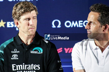 2024-08-28 - americas cup Peter Burling, skipper Emirates Team New Zealand and Ben Ainslie, skipper INEOS Britannia - 37TH AMERICA'S CUP LOUIS VUITTON - PRESS CONFERENCE - SAILING - OTHER SPORTS