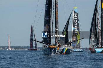 2024-09-15 - Manuel Cousin Coup de Pouce during the start of 48 hours Le Défi Azimut race, off Lorient, Western France, on September 15, 2024 - SAILING - DEFI AZIMUT - LORIENT AGGLOMERATION - SAILING - OTHER SPORTS