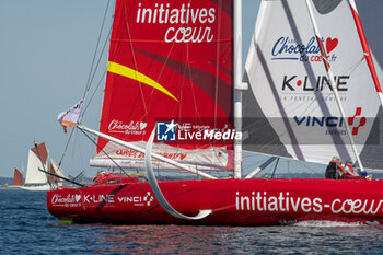 2024-09-15 - Sam Davies Initiative Coeur during the start of 48 hours Le Défi Azimut race, off Lorient, Western France, on September 15, 2024 - SAILING - DEFI AZIMUT - LORIENT AGGLOMERATION - SAILING - OTHER SPORTS