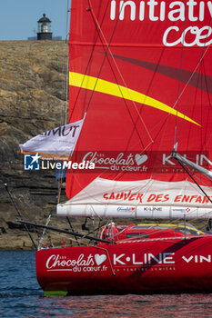 2024-09-15 - Sam Davies Initiative Coeur during the start of 48 hours Le Défi Azimut race, off Lorient, Western France, on September 15, 2024 - SAILING - DEFI AZIMUT - LORIENT AGGLOMERATION - SAILING - OTHER SPORTS