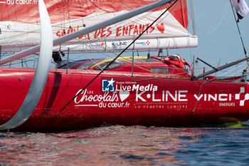 2024-09-15 - Sam Davies Initiative Coeur during the start of 48 hours Le Défi Azimut race, off Lorient, Western France, on September 15, 2024 - SAILING - DEFI AZIMUT - LORIENT AGGLOMERATION - SAILING - OTHER SPORTS