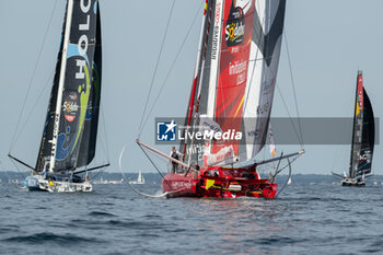 2024-09-15 - Sam Davies Initiative Coeur during the start of 48 hours Le Défi Azimut race, off Lorient, Western France, on September 15, 2024 - SAILING - DEFI AZIMUT - LORIENT AGGLOMERATION - SAILING - OTHER SPORTS