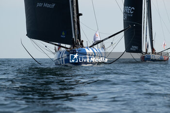 2024-09-15 - Charlie Dalin Macif during the start of 48 hours Le Défi Azimut race, off Lorient, Western France, on September 15, 2024 - SAILING - DEFI AZIMUT - LORIENT AGGLOMERATION - SAILING - OTHER SPORTS