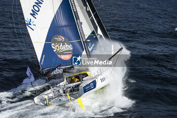 2024-09-10 - Benjamin Ferré on Imoca Monnoyeur - Duo for a Job - For the Planet during a training session prior the Vendée Globe 2024 on September 10, 2024, off Groix in France - SAILING - VENDEE GLOBE 2024 - BENJAMIN FERRÉ - IMOCA MONNOYEUR - DUO FOR A JOB - SAILING - OTHER SPORTS