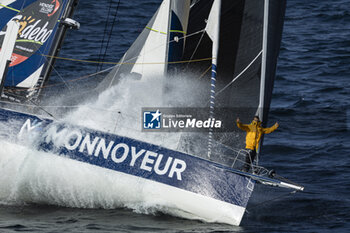 2024-09-10 - Benjamin Ferré on Imoca Monnoyeur - Duo for a Job - For the Planet during a training session prior the Vendée Globe 2024 on September 10, 2024, off Groix in France - SAILING - VENDEE GLOBE 2024 - BENJAMIN FERRÉ - IMOCA MONNOYEUR - DUO FOR A JOB - SAILING - OTHER SPORTS