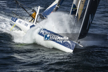 2024-09-10 - Benjamin Ferré on Imoca Monnoyeur - Duo for a Job - For the Planet during a training session prior the Vendée Globe 2024 on September 10, 2024, off Groix in France - SAILING - VENDEE GLOBE 2024 - BENJAMIN FERRÉ - IMOCA MONNOYEUR - DUO FOR A JOB - SAILING - OTHER SPORTS