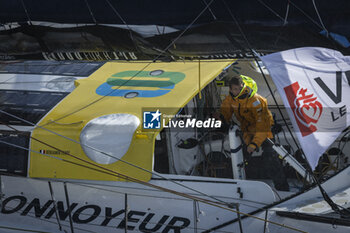 2024-09-10 - Benjamin Ferré on Imoca Monnoyeur - Duo for a Job - For the Planet during a training session prior the Vendée Globe 2024 on September 10, 2024, off Groix in France - SAILING - VENDEE GLOBE 2024 - BENJAMIN FERRÉ - IMOCA MONNOYEUR - DUO FOR A JOB - SAILING - OTHER SPORTS