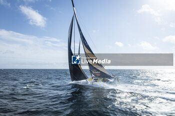 2024-09-10 - Benjamin Ferré on Imoca Monnoyeur - Duo for a Job - For the Planet during a training session prior the Vendée Globe 2024 on September 10, 2024, off Groix in France - SAILING - VENDEE GLOBE 2024 - BENJAMIN FERRÉ - IMOCA MONNOYEUR - DUO FOR A JOB - SAILING - OTHER SPORTS