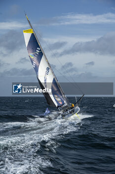 2024-09-10 - Benjamin Ferré on Imoca Monnoyeur - Duo for a Job - For the Planet during a training session prior the Vendée Globe 2024 on September 10, 2024, off Groix in France - SAILING - VENDEE GLOBE 2024 - BENJAMIN FERRÉ - IMOCA MONNOYEUR - DUO FOR A JOB - SAILING - OTHER SPORTS