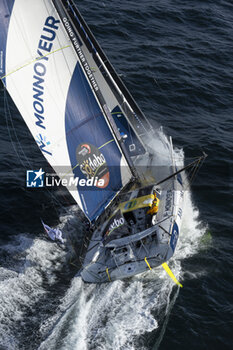 2024-09-10 - Benjamin Ferré on Imoca Monnoyeur - Duo for a Job - For the Planet during a training session prior the Vendée Globe 2024 on September 10, 2024, off Groix in France - SAILING - VENDEE GLOBE 2024 - BENJAMIN FERRÉ - IMOCA MONNOYEUR - DUO FOR A JOB - SAILING - OTHER SPORTS