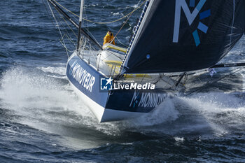 2024-09-10 - Benjamin Ferré on Imoca Monnoyeur - Duo for a Job - For the Planet during a training session prior the Vendée Globe 2024 on September 10, 2024, off Groix in France - SAILING - VENDEE GLOBE 2024 - BENJAMIN FERRÉ - IMOCA MONNOYEUR - DUO FOR A JOB - SAILING - OTHER SPORTS