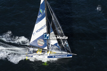 2024-09-10 - Benjamin Ferré on Imoca Monnoyeur - Duo for a Job - For the Planet during a training session prior the Vendée Globe 2024 on September 10, 2024, off Groix in France - SAILING - VENDEE GLOBE 2024 - BENJAMIN FERRÉ - IMOCA MONNOYEUR - DUO FOR A JOB - SAILING - OTHER SPORTS