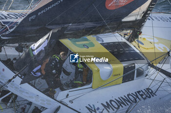 2024-09-10 - Benjamin Ferré on Imoca Monnoyeur - Duo for a Job - For the Planet during a training session prior the Vendée Globe 2024 on September 10, 2024, off Groix in France - SAILING - VENDEE GLOBE 2024 - BENJAMIN FERRÉ - IMOCA MONNOYEUR - DUO FOR A JOB - SAILING - OTHER SPORTS