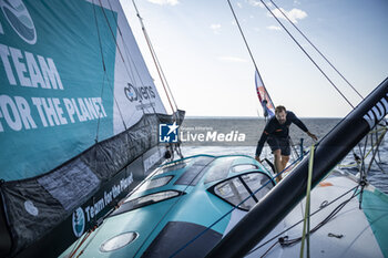 2024-08-28 - Sam Goodchild on Imoca Vulnerable - For the Planet during a training session prior the Vendée Globe 2024 on August 28, 2024, off Groix in France - SAILING - VENDEE GLOBE 2024 - SAM GOODCHILD - IMOCA VULNERABLE - SAILING - OTHER SPORTS