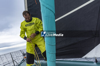 2024-08-28 - Sam Goodchild on Imoca Vulnerable - For the Planet during a training session prior the Vendée Globe 2024 on August 28, 2024, off Groix in France - SAILING - VENDEE GLOBE 2024 - SAM GOODCHILD - IMOCA VULNERABLE - SAILING - OTHER SPORTS