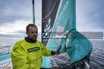 2024-08-28 - Sam Goodchild on Imoca Vulnerable - For the Planet during a training session prior the Vendée Globe 2024 on August 28, 2024, off Groix in France - SAILING - VENDEE GLOBE 2024 - SAM GOODCHILD - IMOCA VULNERABLE - SAILING - OTHER SPORTS