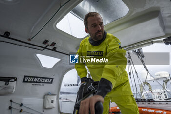 2024-08-28 - Sam Goodchild on Imoca Vulnerable - For the Planet during a training session prior the Vendée Globe 2024 on August 28, 2024, off Groix in France - SAILING - VENDEE GLOBE 2024 - SAM GOODCHILD - IMOCA VULNERABLE - SAILING - OTHER SPORTS