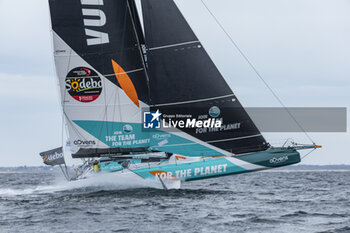 2024-09-06 - Sam Goodchild on Imoca Vulnerable - For the Planet during a training session prior the Vendée Globe 2024 on September 6, 2024, off Groix in France - SAILING - VENDEE GLOBE 2024 - SAM GOODCHILD - IMOCA VULNERABLE - SAILING - OTHER SPORTS