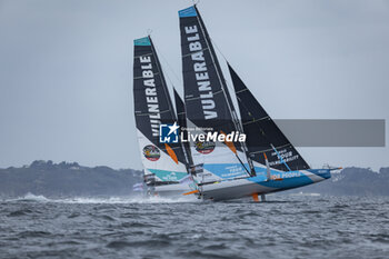 2024-09-06 - Sam Goodchild on Imoca Vulnerable - For the Planet and Thomas Ruyant on Imoca Vulnerable - For People during a training session prior the Vendée Globe 2024 on September 6, 2024, off Groix in France - SAILING - VENDEE GLOBE 2024 - THOMAS RUYANT - IMOCA VULNERABLE - SAILING - OTHER SPORTS