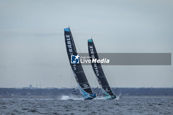 2024-09-06 - Sam Goodchild on Imoca Vulnerable - For the Planet and Thomas Ruyant on Imoca Vulnerable - For People during a training session prior the Vendée Globe 2024 on September 6, 2024, off Groix in France - SAILING - VENDEE GLOBE 2024 - THOMAS RUYANT - IMOCA VULNERABLE - SAILING - OTHER SPORTS