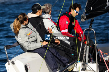 03/11/2024 - Maria Vittoria Marchesini member of Team Prada Pirelli di Luna Rossa- with her team, “Coppa dei Bravi” – Trofeo Kong, match-race regatta for charity held in the Gulf of Lecco (LC), Italy, 01.11.2024. Photo by Marius Bunduc/LiveMedia - COPPA DEI BRAVI - VELA - ALTRO