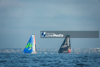 10/11/2024 - SIMON Sébastien (fra), Groupe Dubreuil with RICHOMME Yoann (fra), Paprec Arkéa during the start of the 2024-2025 Vendée Globe, 10th edition of the solo non-stop round the world yacht race, on November 9, 2024 in Les Sables-d'Olonne, France - SAILING - VENDEE GLOBE 2024 - START - VELA - ALTRO