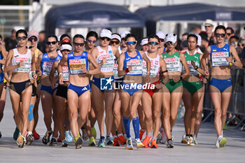 2024-06-07 - Antonella Palmisano starting the 20km walk race during European Athletics Championships 2024 at Olympic Stadium, on June 7, 2024 in Rome, Italy. - EUROPEAN ATHLETICS CHAMPIONSHIPS - INTERNATIONALS - ATHLETICS