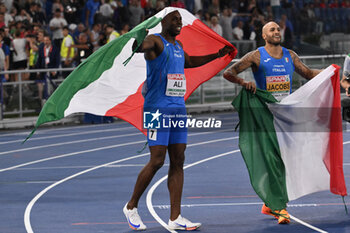 2024-06-08 - Chituru ALI and Marcell Jacobs during European Athletics Championships 2024 at Olympic Stadium, on June 8, 2024 in Rome, Italy. - EUROPEAN ATHLETICS CHAMPIONSHIPS - INTERNATIONALS - ATHLETICS