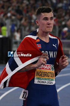 2024-06-08 - Jakob INGEBRIGTSEN Gold Medal 5000m Men during European Athletics Championships 2024 at Olympic Stadium, on June 8, 2024 in Rome, Italy. - EUROPEAN ATHLETICS CHAMPIONSHIPS - INTERNATIONALS - ATHLETICS