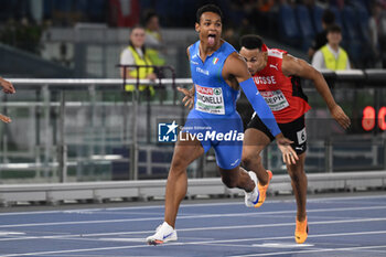 2024-06-08 - Lorenzo Ndele SIMONELLI Gold Medal 110m Hurdles Men during European Athletics Championships 2024 at Olympic Stadium, on June 8, 2024 in Rome, Italy. - EUROPEAN ATHLETICS CHAMPIONSHIPS - INTERNATIONALS - ATHLETICS