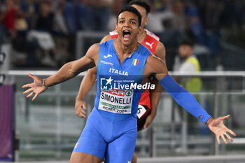 2024-06-08 - Lorenzo Ndele SIMONELLI Gold Medal 110m Hurdles Men during European Athletics Championships 2024 at Olympic Stadium, on June 8, 2024 in Rome, Italy. - EUROPEAN ATHLETICS CHAMPIONSHIPS - INTERNATIONALS - ATHLETICS