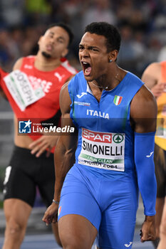 2024-06-08 - Lorenzo Ndele SIMONELLI Gold Medal 110m Hurdles Men during European Athletics Championships 2024 at Olympic Stadium, on June 8, 2024 in Rome, Italy. - EUROPEAN ATHLETICS CHAMPIONSHIPS - INTERNATIONALS - ATHLETICS