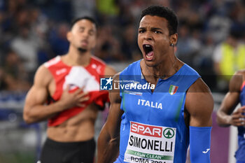 2024-06-08 - Lorenzo Ndele SIMONELLI Gold Medal 110m Hurdles Men during European Athletics Championships 2024 at Olympic Stadium, on June 8, 2024 in Rome, Italy. - EUROPEAN ATHLETICS CHAMPIONSHIPS - INTERNATIONALS - ATHLETICS