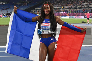 2024-06-08 - Cyrena SAMBA-MAYELA Gold Medal 100m Hurdles Women during European Athletics Championships 2024 at Olympic Stadium, on June 8, 2024 in Rome, Italy. - EUROPEAN ATHLETICS CHAMPIONSHIPS - INTERNATIONALS - ATHLETICS