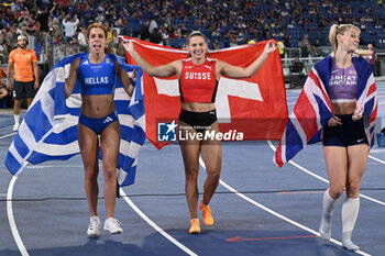 2024-06-10 - Aikaterini STEFANIDI, Angelica MOSER and Molly CAUDERY Pole Vault Women during European Athletics Championships 2024 at Olympic Stadium, on June 10, 2024 in Rome, Italy. - EUROPEAN ATHLETICS CHAMPIONSHIPS - INTERNATIONALS - ATHLETICS