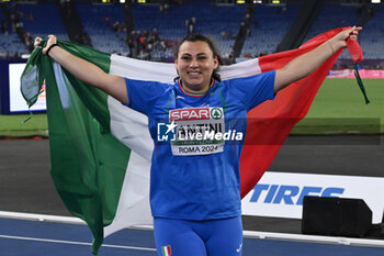 2024-06-10 - Sara FANTINI Gold Medal Hammer Throw Women during European Athletics Championships 2024 at Olympic Stadium, on June 10, 2024 in Rome, Italy. - EUROPEAN ATHLETICS CHAMPIONSHIPS - INTERNATIONALS - ATHLETICS
