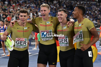 2024-06-12 - Germany Bronze Medal 4 x 400m Relay Men during European Athletics Championships 2024 at Olympic Stadium, on June 12, 2024 in Rome, Italy. - EUROPEAN ATHLETICS CHAMPIONSHIPS - INTERNATIONALS - ATHLETICS