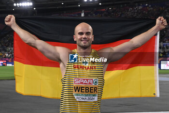 2024-06-12 - Julian WEBER Silver Medal Javelin Throw Men during European Athletics Championships 2024 at Olympic Stadium, on June 12, 2024 in Rome, Italy. - EUROPEAN ATHLETICS CHAMPIONSHIPS - INTERNATIONALS - ATHLETICS