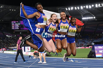 2024-06-12 - FRANCE Silver Medal 4 x 100m Relay Women during European Athletics Championships 2024 at Olympic Stadium, on June 12, 2024 in Rome, Italy. - EUROPEAN ATHLETICS CHAMPIONSHIPS - INTERNATIONALS - ATHLETICS