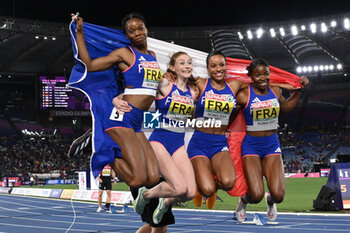 2024-06-12 - FRANCE Silver Medal 4 x 100m Relay Women during European Athletics Championships 2024 at Olympic Stadium, on June 12, 2024 in Rome, Italy. - EUROPEAN ATHLETICS CHAMPIONSHIPS - INTERNATIONALS - ATHLETICS