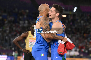 2024-06-12 - Lamont Marcell JACOBS and Filippo TORTU Gold Medal 4 x 100m Relay Men during European Athletics Championships 2024 at Olympic Stadium, on June 12, 2024 in Rome, Italy. - EUROPEAN ATHLETICS CHAMPIONSHIPS - INTERNATIONALS - ATHLETICS