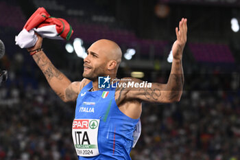 2024-06-12 - Lamont Marcell JACOBS Gold Medal 4 x 100m Relay Men during European Athletics Championships 2024 at Olympic Stadium, on June 12, 2024 in Rome, Italy. - EUROPEAN ATHLETICS CHAMPIONSHIPS - INTERNATIONALS - ATHLETICS