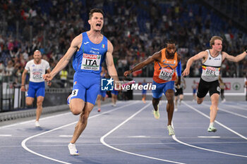 2024-06-12 - Filippo TORTU Gold Medal 4 x 100m Relay Men during European Athletics Championships 2024 at Olympic Stadium, on June 12, 2024 in Rome, Italy. - EUROPEAN ATHLETICS CHAMPIONSHIPS - INTERNATIONALS - ATHLETICS